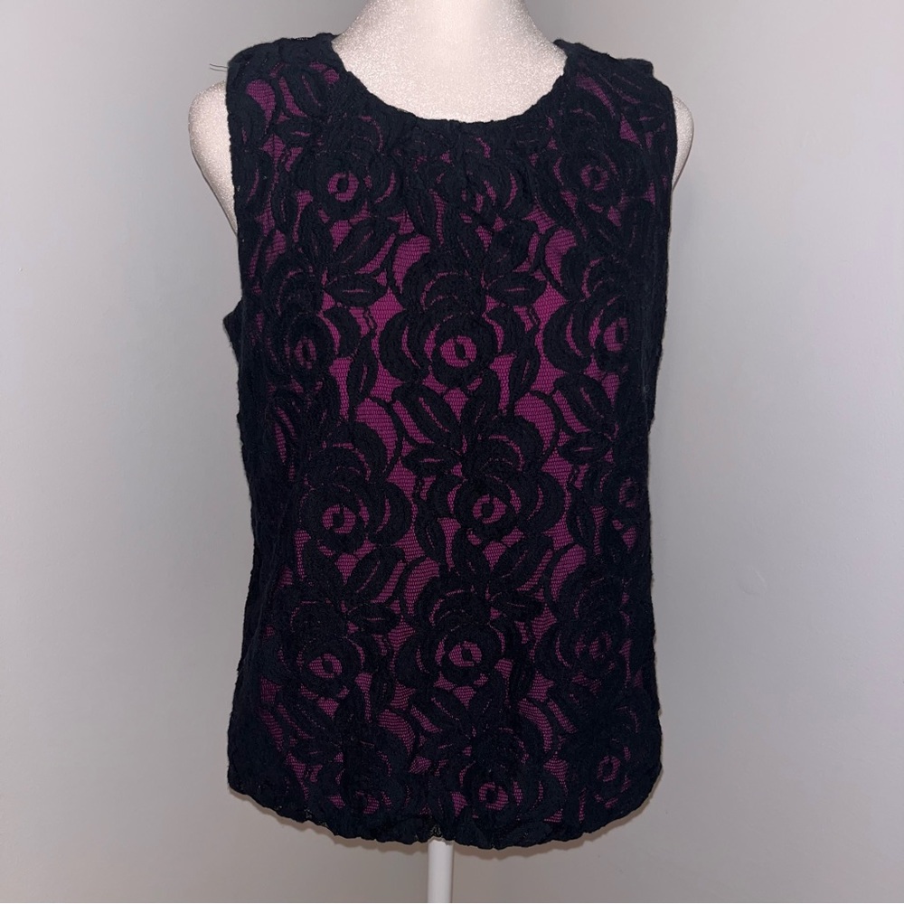 Alfani Lace Sleeveless Top Size Medium - Picture 4 of 6